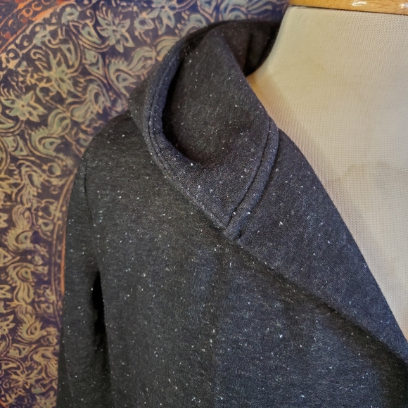 LOFT Petites Black White Speckles Open Front Hoodie Sweatshirt Womens Size Small - Picture 7 of 14